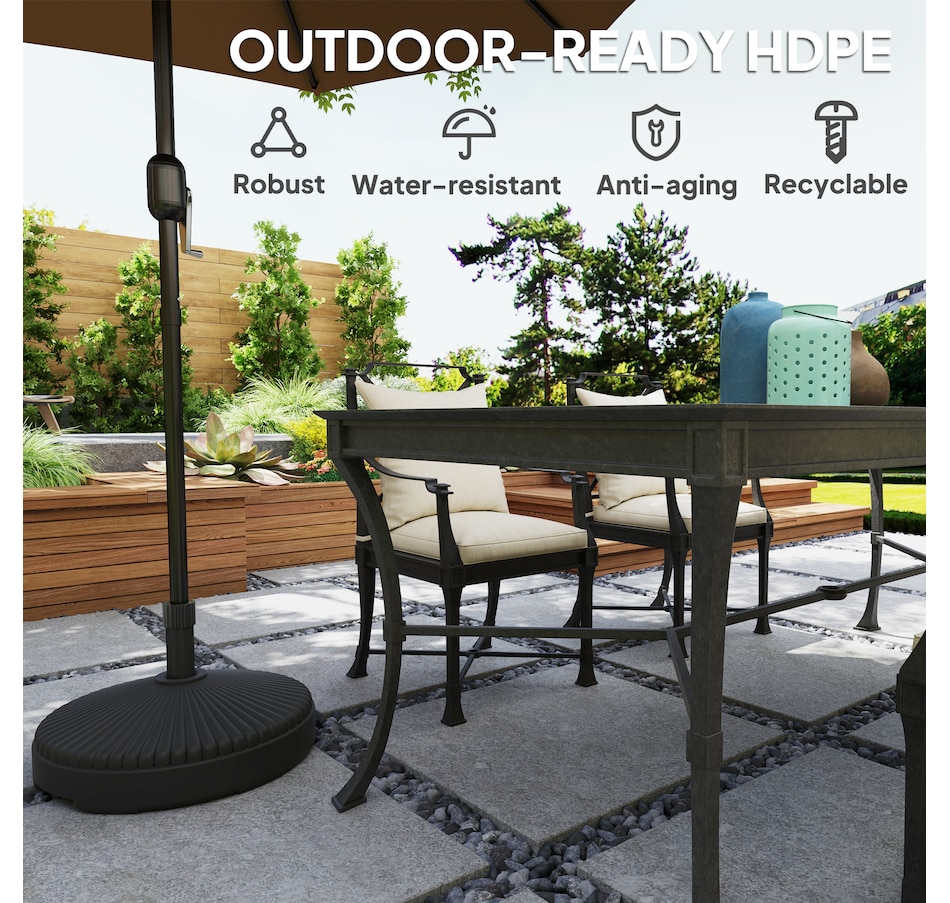 Image 981002_ALTMORE5.jpg, Product 981-002 / Price $54.99, Outsunny Round Patio Umbrella Base Umbrella Stand, Sand/Water Filled, Black from Outsunny on TSC.ca's Home & Garden department
