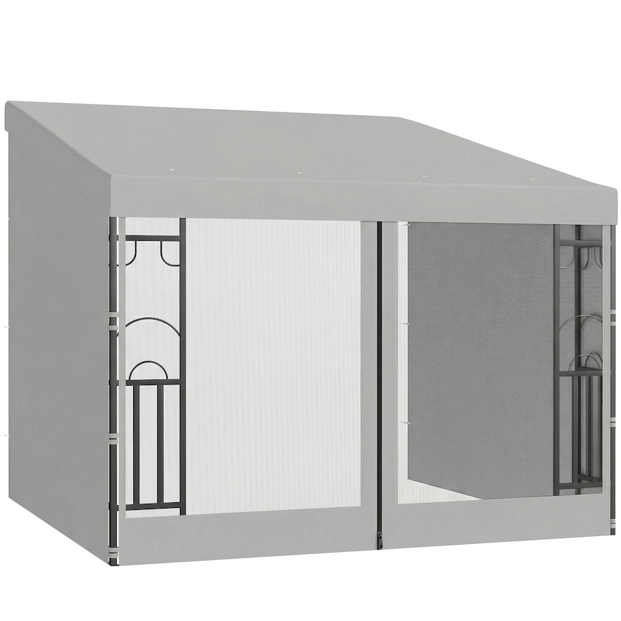 Image 981006.jpg, Product 981-006 / Price $249.99, Outsunny 10' x 10' Wall Mounted Pergola Gazebo with Curtains and Nettings from Outsunny on TSC.ca's Home & Garden department