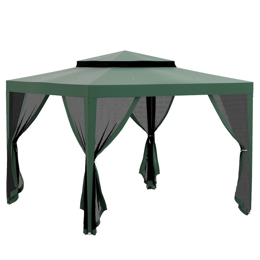 Image 981007.jpg, Product 981-007 / Price $149.99, Outsunny 10'x10' Canopy Tent with Mesh Netting and Double Tier Roof, Green from Outsunny on TSC.ca's Home & Garden department