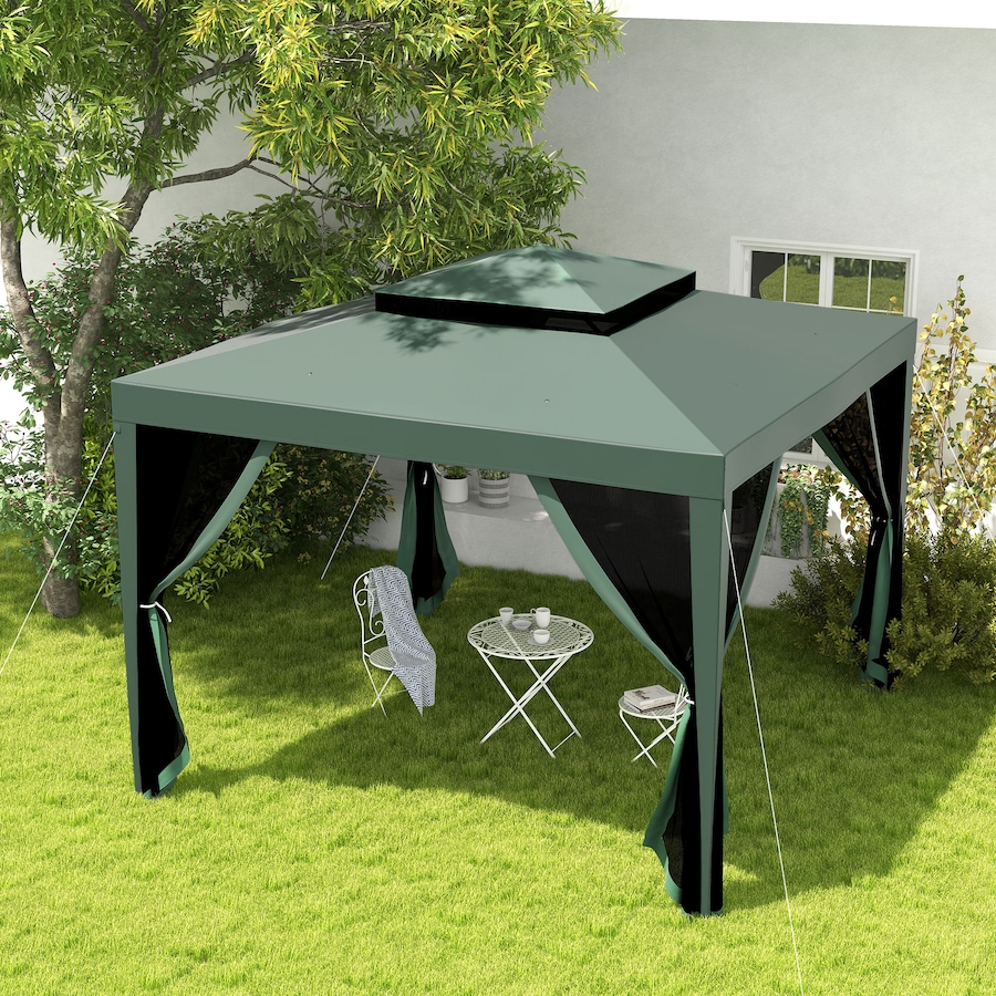 Image 981007_ALTMORE1.jpg, Product 981-007 / Price $149.99, Outsunny 10'x10' Canopy Tent with Mesh Netting and Double Tier Roof, Green from Outsunny on TSC.ca's Home & Garden department