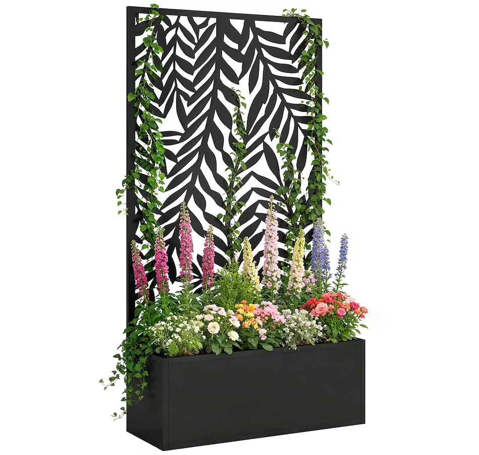Image 981008.jpg, Product 981-008 / Price $104.99, Outsunny Metal Planter Box with Trellis, 44.5" Raised Garden Bed from Outsunny on TSC.ca's Home & Garden department