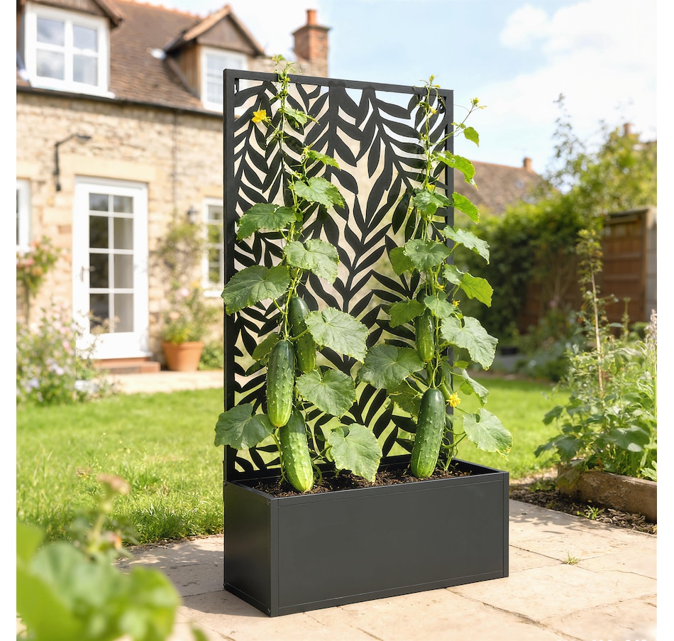 Image 981008_ALTMORE1.jpg, Product 981-008 / Price $104.99, Outsunny Metal Planter Box with Trellis, 44.5" Raised Garden Bed from Outsunny on TSC.ca's Home & Garden department