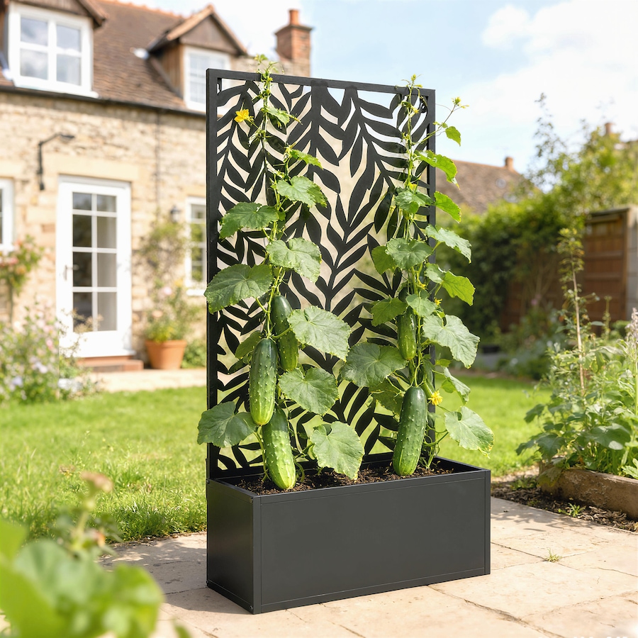 Image 981008_ALTMORE1.jpg, Product 981-008 / Price $104.99, Outsunny Metal Planter Box with Trellis, 44.5" Raised Garden Bed from Outsunny on TSC.ca's Home & Garden department