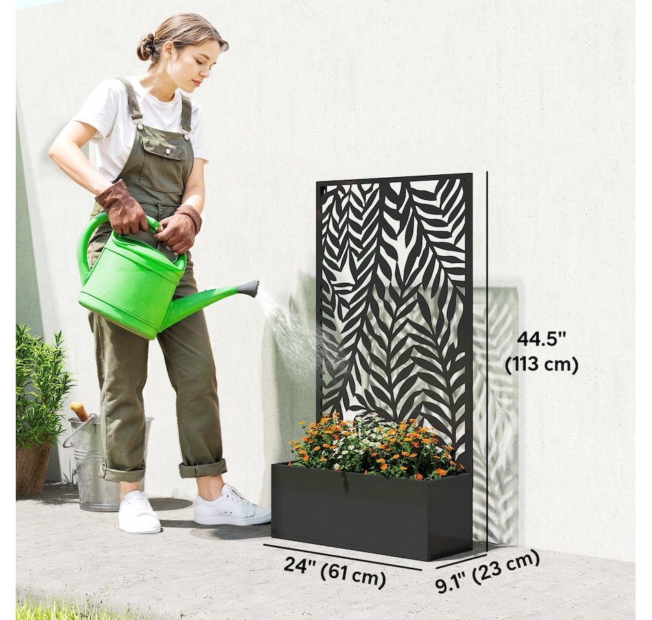 Image 981008_ALTMORE2.jpg, Product 981-008 / Price $104.99, Outsunny Metal Planter Box with Trellis, 44.5" Raised Garden Bed from Outsunny on TSC.ca's Home & Garden department