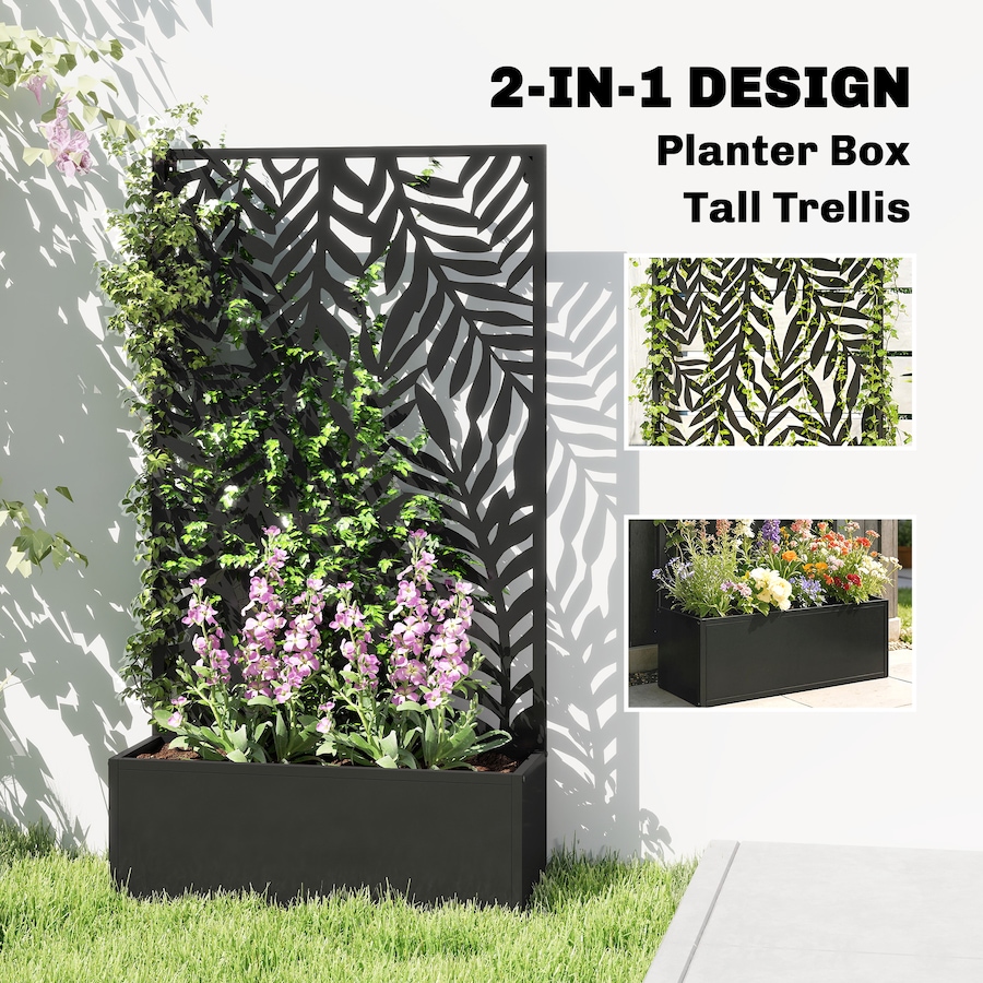 Image 981008_ALTMORE3.jpg, Product 981-008 / Price $104.99, Outsunny Metal Planter Box with Trellis, 44.5" Raised Garden Bed from Outsunny on TSC.ca's Home & Garden department
