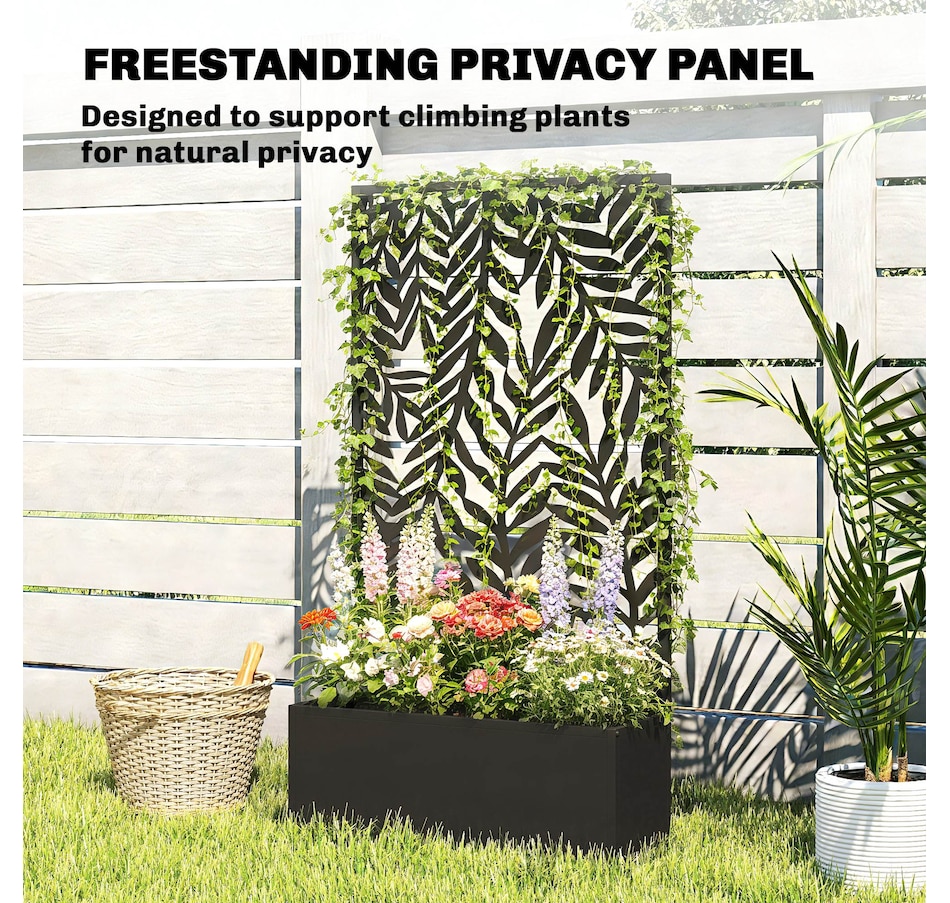 Image 981008_ALTMORE4.jpg, Product 981-008 / Price $104.99, Outsunny Metal Planter Box with Trellis, 44.5" Raised Garden Bed from Outsunny on TSC.ca's Home & Garden department