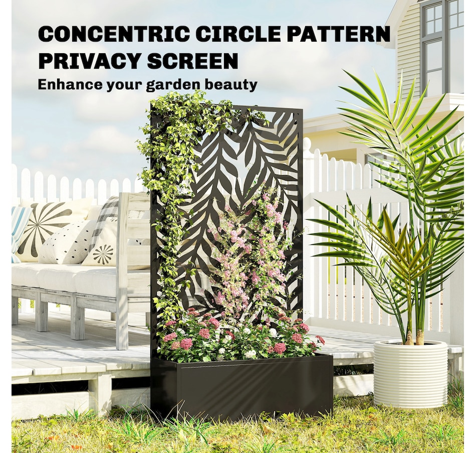 Image 981008_ALTMORE5.jpg, Product 981-008 / Price $104.99, Outsunny Metal Planter Box with Trellis, 44.5" Raised Garden Bed from Outsunny on TSC.ca's Home & Garden department