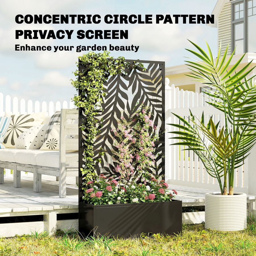 Image 981008_ALTMORE5.jpg, Product 981-008 / Price $104.99, Outsunny Metal Planter Box with Trellis, 44.5" Raised Garden Bed from Outsunny on TSC.ca's Home & Garden department