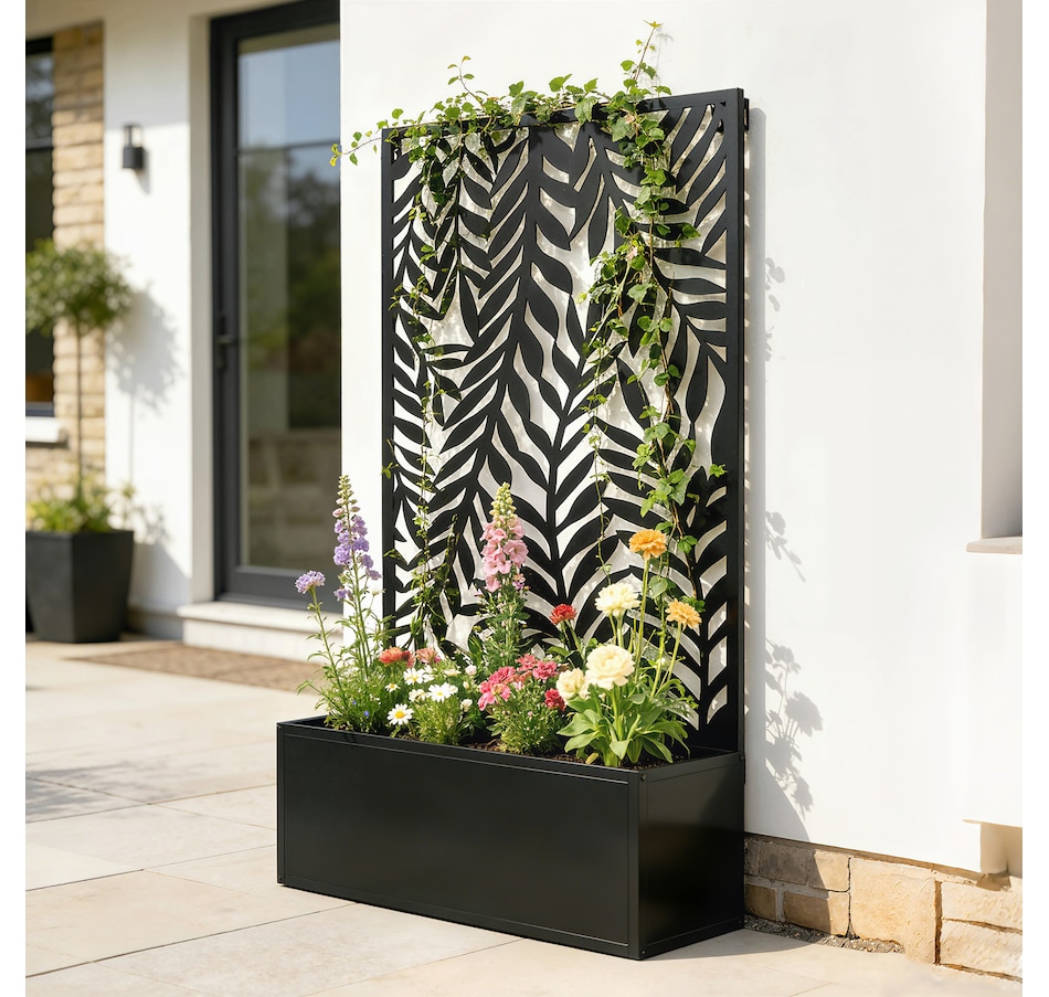 Image 981008_ALTMORE7.jpg, Product 981-008 / Price $104.99, Outsunny Metal Planter Box with Trellis, 44.5" Raised Garden Bed from Outsunny on TSC.ca's Home & Garden department