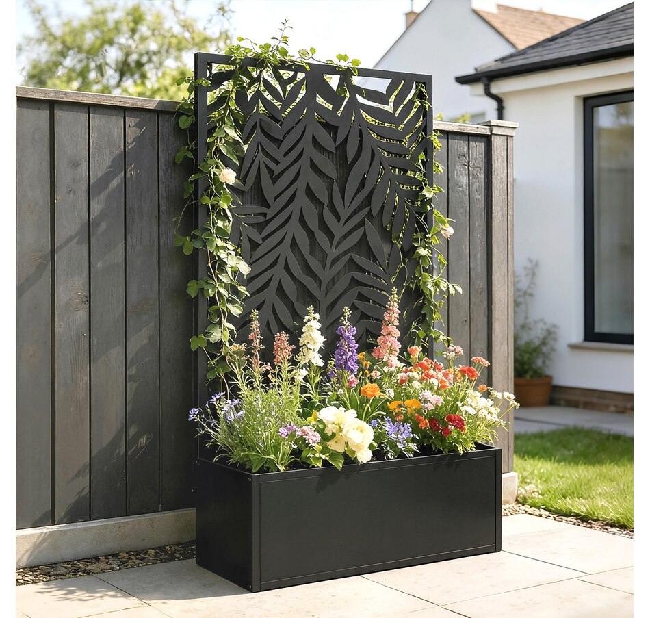 Image 981008_ALTMORE8.jpg, Product 981-008 / Price $104.99, Outsunny Metal Planter Box with Trellis, 44.5" Raised Garden Bed from Outsunny on TSC.ca's Home & Garden department