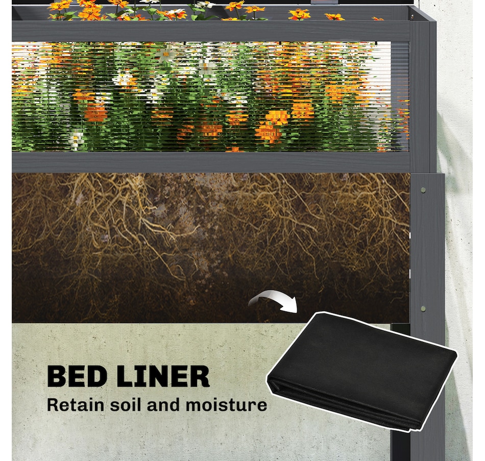 Image 981009_ALTMORE6.jpg, Product 981-009 / Price $124.99, Outsunny Raised Garden Bed with Flip-Up Greenhouse Top, Grey from Outsunny on TSC.ca's Home & Garden department