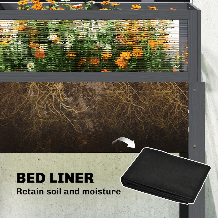 Image 981009_ALTMORE6.jpg, Product 981-009 / Price $104.99, Outsunny Raised Garden Bed with Flip-Up Greenhouse Top, Grey from Outsunny on TSC.ca's Home & Garden department