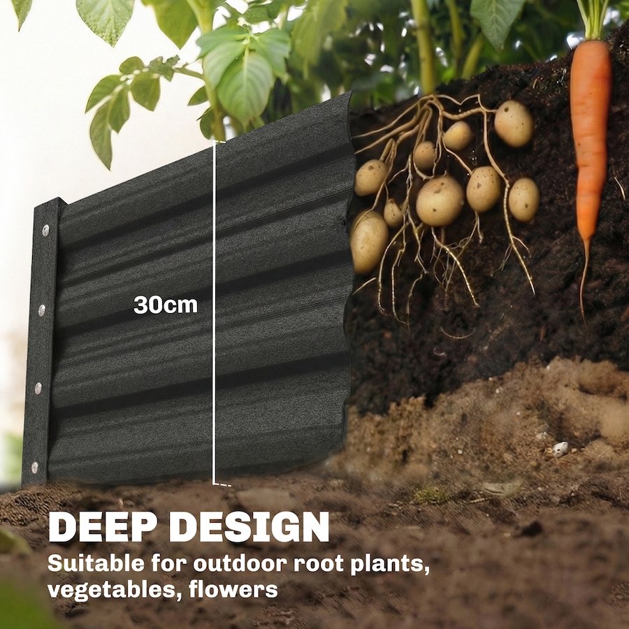 Image 981010_ALTMORE3.jpg, Product 981-010 / Price $96.99, Outsunny 8x4x1ft Galvanized Raised Garden Bed, Open Bottom, Dark Grey from Outsunny on TSC.ca's Home & Garden department