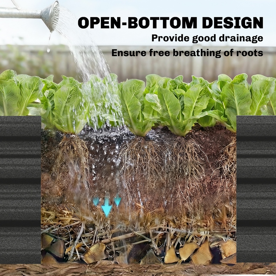 Image 981010_ALTMORE5.jpg, Product 981-010 / Price $96.99, Outsunny 8x4x1ft Galvanized Raised Garden Bed, Open Bottom, Dark Grey from Outsunny on TSC.ca's Home & Garden department