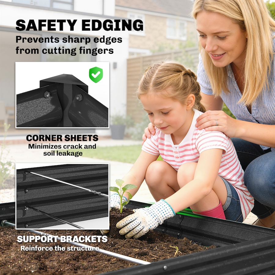 Image 981010_ALTMORE6.jpg, Product 981-010 / Price $96.99, Outsunny 8x4x1ft Galvanized Raised Garden Bed, Open Bottom, Dark Grey from Outsunny on TSC.ca's Home & Garden department