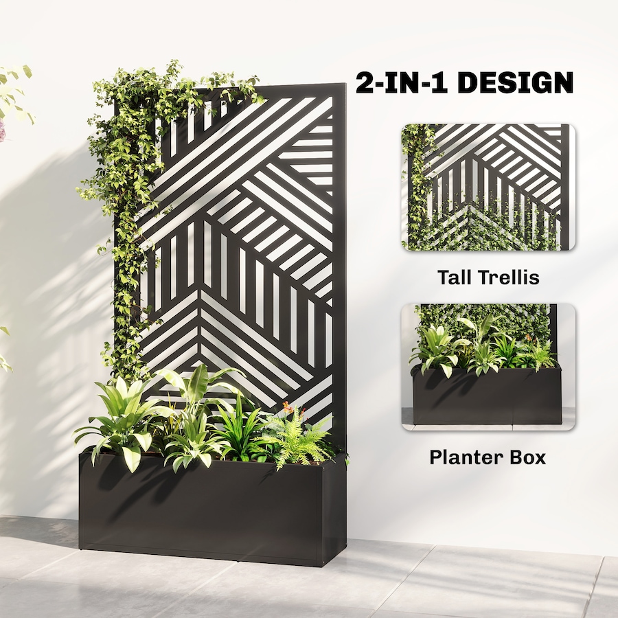 Image 981011_ALTMORE3.jpg, Product 981-011 / Price $119.99, Outsunny Metal Planter Box with Trellis, 44.5" Raised Garden Bed from Outsunny on TSC.ca's Home & Garden department