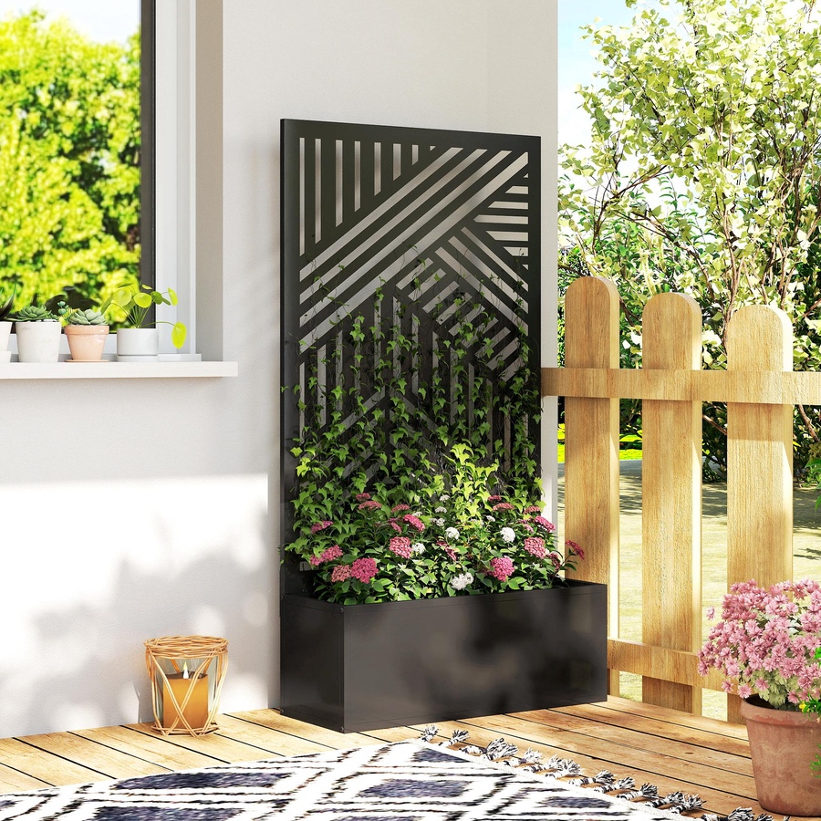 Image 981011_ALTMORE8.jpg, Product 981-011 / Price $119.99, Outsunny Metal Planter Box with Trellis, 44.5" Raised Garden Bed from Outsunny on TSC.ca's Home & Garden department