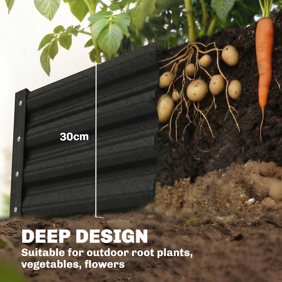Image 981012_ALTMORE3.jpg, Product 981-012 / Price $79.99, Outsunny 6x3x1ft Galvanized Raised Garden Bed, Open Bottom, Black from Outsunny on TSC.ca's Home & Garden department