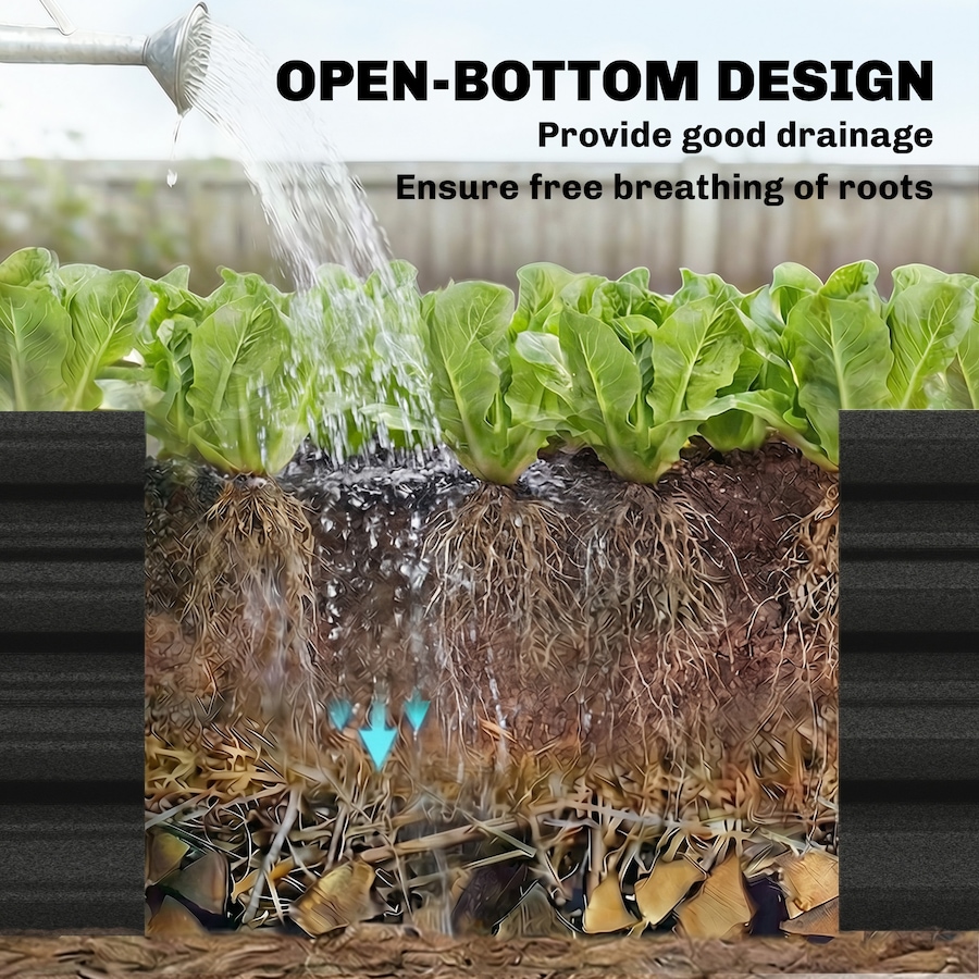 Image 981012_ALTMORE5.jpg, Product 981-012 / Price $79.99, Outsunny 6x3x1ft Galvanized Raised Garden Bed, Open Bottom, Black from Outsunny on TSC.ca's Home & Garden department