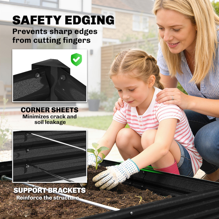 Image 981012_ALTMORE6.jpg, Product 981-012 / Price $79.99, Outsunny 6x3x1ft Galvanized Raised Garden Bed, Open Bottom, Black from Outsunny on TSC.ca's Home & Garden department