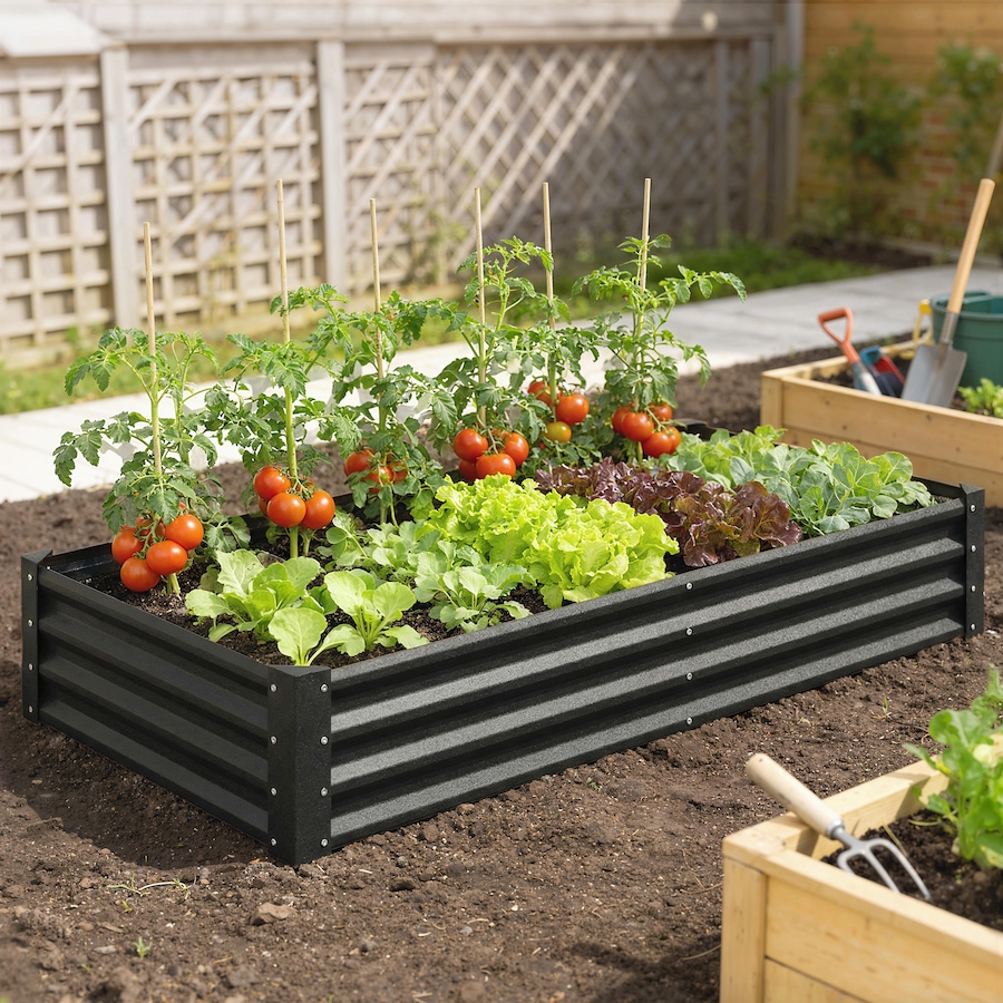 Image 981012_ALTMORE7.jpg, Product 981-012 / Price $79.99, Outsunny 6x3x1ft Galvanized Raised Garden Bed, Open Bottom, Black from Outsunny on TSC.ca's Home & Garden department