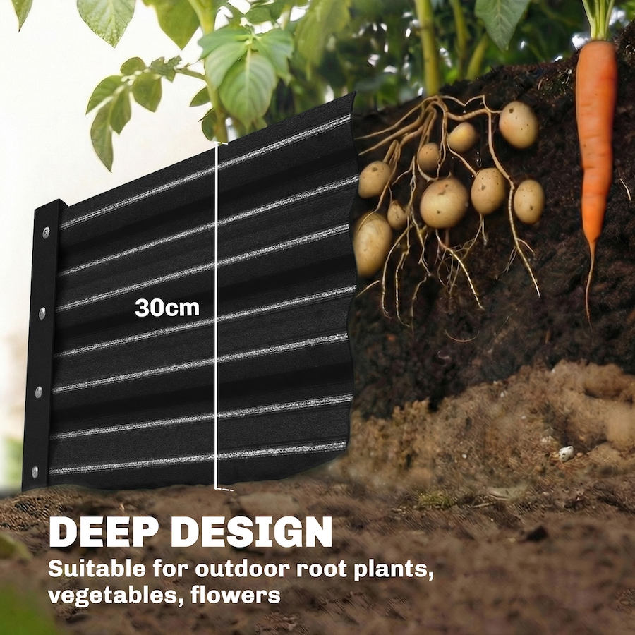 Image 981017_ALTMORE3.jpg, Product 981-017 / Price $114.99, Outsunny 12x4x1ft Galvanized Raised Garden Bed, Open Bottom, Black from Outsunny on TSC.ca's Home & Garden department