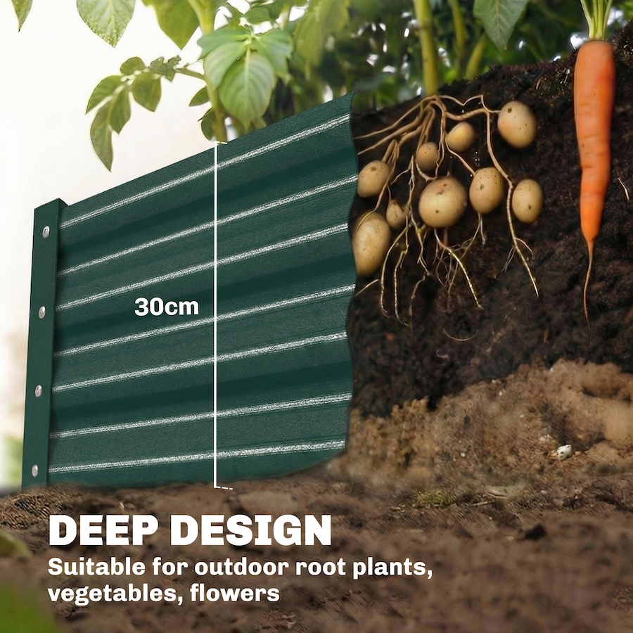 Image 981024_ALTMORE3.jpg, Product 981-024 / Price $66.99, Outsunny 8x4x1ft Galvanized Raised Garden Bed, Open Bottom, Green from Outsunny on TSC.ca's Home & Garden department