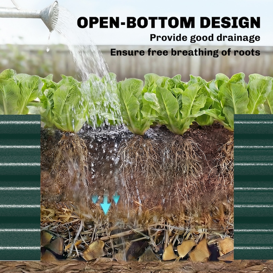 Image 981024_ALTMORE5.jpg, Product 981-024 / Price $66.99, Outsunny 8x4x1ft Galvanized Raised Garden Bed, Open Bottom, Green from Outsunny on TSC.ca's Home & Garden department