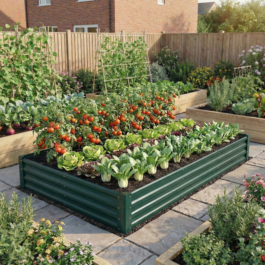 Image 981024_ALTMORE8.jpg, Product 981-024 / Price $66.99, Outsunny 8x4x1ft Galvanized Raised Garden Bed, Open Bottom, Green from Outsunny on TSC.ca's Home & Garden department