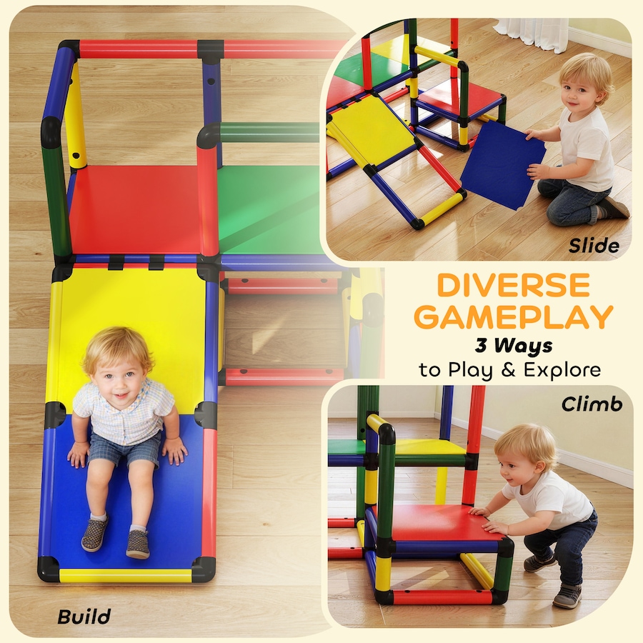Image 981027_ALTMORE4.jpg, Product 981-027 / Price $149.99, Qaba Kids Climbing Structure, Toddler Climbing Toys with Slide and Platform from Qaba on TSC.ca's Home & Garden department