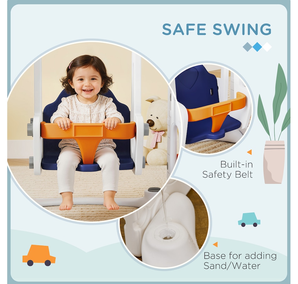 Image 981028_ALTMORE5.jpg, Product 981-028 / Price $199.99, Qaba 6-in-1 Slide and Swing Set with Basketball Hoop, Climber, Orange from Qaba on TSC.ca's Home & Garden department