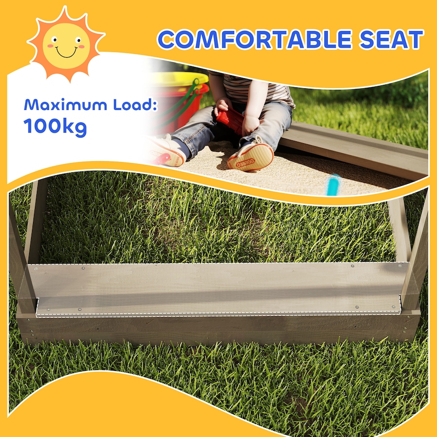 Image 981031_ALTMORE5.jpg, Product 981-031 / Price $169.99, Outsunny Outdoor Sandbox with Cover for 3-7 Years Old, Backyard, Grey from Outsunny on TSC.ca's Home & Garden department