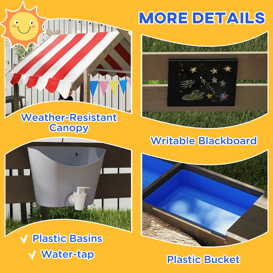 Image 981031_ALTMORE6.jpg, Product 981-031 / Price $169.99, Outsunny Outdoor Sandbox with Cover for 3-7 Years Old, Backyard, Grey from Outsunny on TSC.ca's Home & Garden department