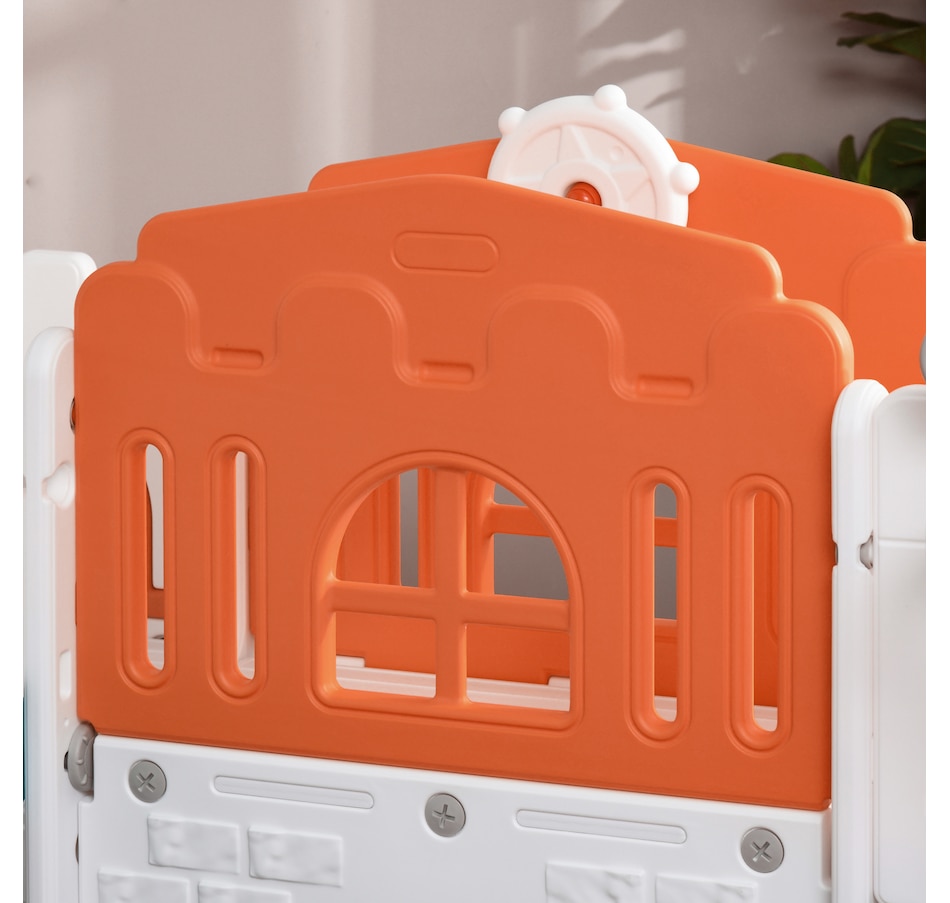 Image 981032_ALTMORE8.jpg, Product 981-032 / Price $246.99, Qaba 9 in 1 Toddler Slide with Basketball Hoop, for 1-3 Years, Orange from Qaba on TSC.ca's Home & Garden department