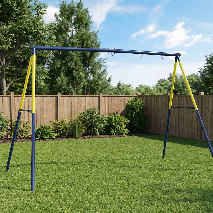 Image 981033_ALTMORE6.jpg, Product 981-033 / Price $119.99, Qaba Kids Metal Swing Set Supports 150 kg, For Two Swings, Blue from Qaba on TSC.ca's Home & Garden department