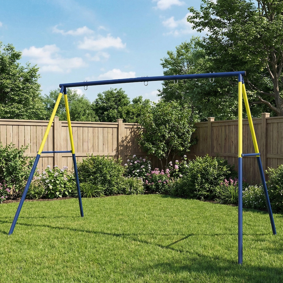 Image 981033_ALTMORE7.jpg, Product 981-033 / Price $119.99, Qaba Kids Metal Swing Set Supports 150 kg, For Two Swings, Blue from Qaba on TSC.ca's Home & Garden department