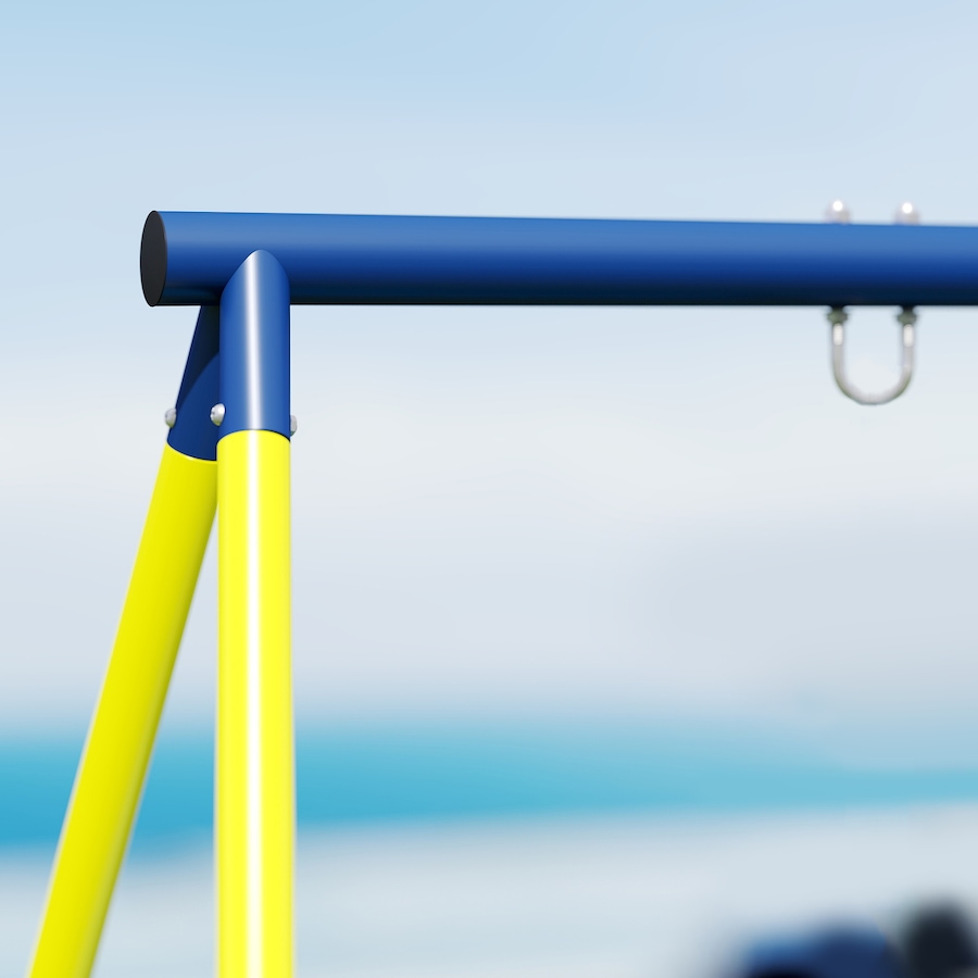 Image 981033_ALTMORE8.jpg, Product 981-033 / Price $119.99, Qaba Kids Metal Swing Set Supports 150 kg, For Two Swings, Blue from Qaba on TSC.ca's Home & Garden department