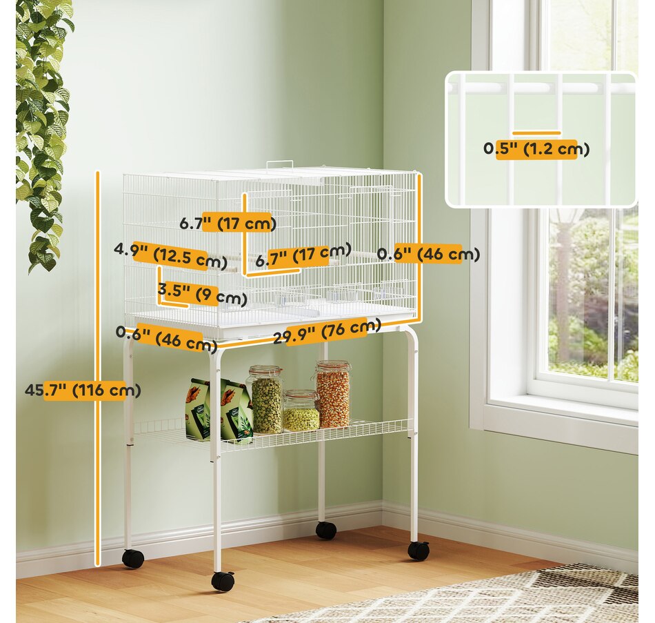Image 981036_ALTMORE2.jpg, Product 981-036 / Price $99.99, PawHut 46" H Bird Cage, Parakeet Cages for Budgie, Lovebird, Canary from PawHut on TSC.ca's Home & Garden department