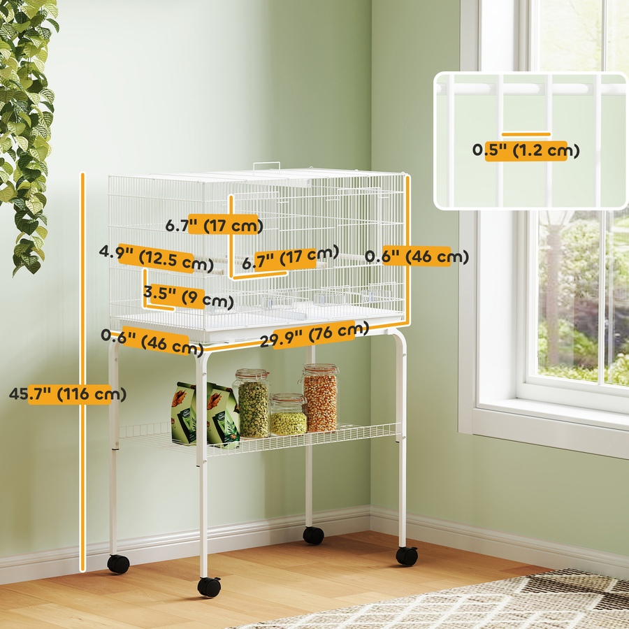 Image 981036_ALTMORE2.jpg, Product 981-036 / Price $108.95, PawHut 46" H Bird Cage, Parakeet Cages for Budgie, Lovebird, Canary from PawHut on TSC.ca's Home & Garden department