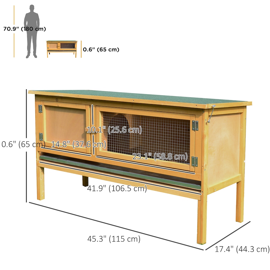 Image 981040_ALTMORE2.jpg, Product 981-040 / Price $109.99, PawHut Wooden Rabbit Hutch, Indoor Outdoor Bunny Cage with Tray from PawHut on TSC.ca's Home & Garden department