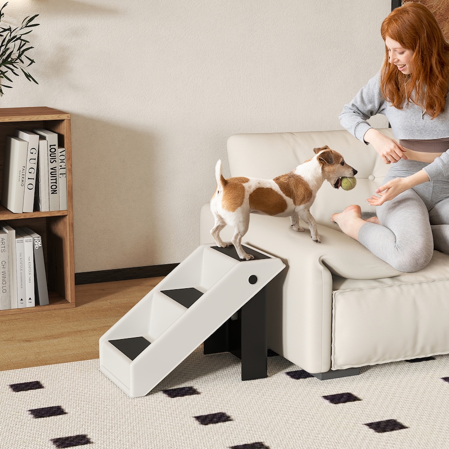 Image 981046_ALTMORE1.jpg, Product 981-046 / Price $53.99, PawHut Dog Stairs for Small Dogs, 14.5" H Foldable Pet Ramp with 3 Steps from PawHut on TSC.ca's Home & Garden department