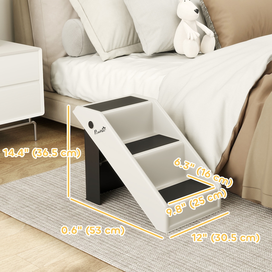 Image 981046_ALTMORE2.jpg, Product 981-046 / Price $53.99, PawHut Dog Stairs for Small Dogs, 14.5" H Foldable Pet Ramp with 3 Steps from PawHut on TSC.ca's Home & Garden department