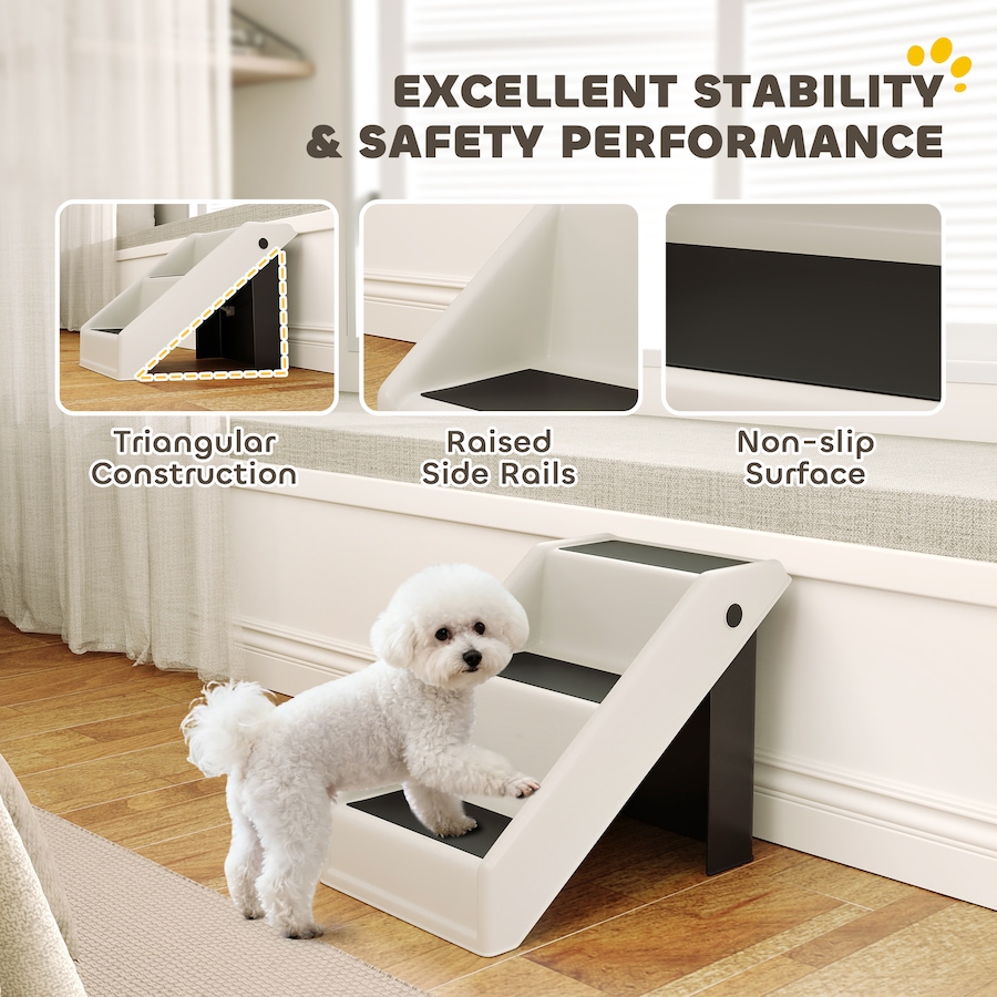 Image 981046_ALTMORE3.jpg, Product 981-046 / Price $53.99, PawHut Dog Stairs for Small Dogs, 14.5" H Foldable Pet Ramp with 3 Steps from PawHut on TSC.ca's Home & Garden department