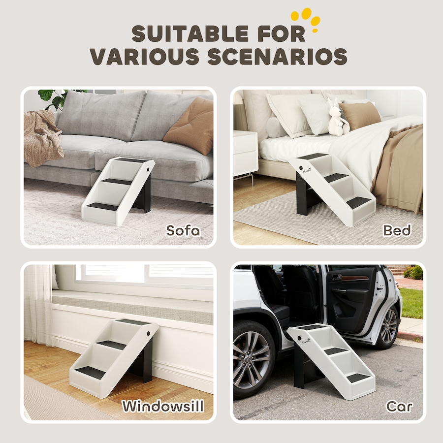 Image 981046_ALTMORE5.jpg, Product 981-046 / Price $53.99, PawHut Dog Stairs for Small Dogs, 14.5" H Foldable Pet Ramp with 3 Steps from PawHut on TSC.ca's Home & Garden department