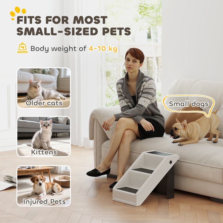 Image 981046_ALTMORE6.jpg, Product 981-046 / Price $53.99, PawHut Dog Stairs for Small Dogs, 14.5" H Foldable Pet Ramp with 3 Steps from PawHut on TSC.ca's Home & Garden department