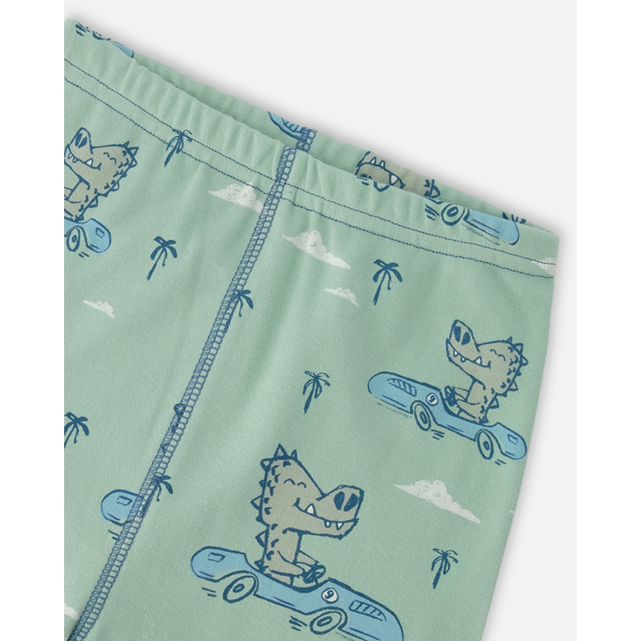Image 981050_ALTMORE4.jpg, Product 981-050 / Price $21.00, Short Sleeve Organic Cotton Crocodile Print Two-Piece Pyjama Set from Deux par Deux on TSC.ca's Fashion department