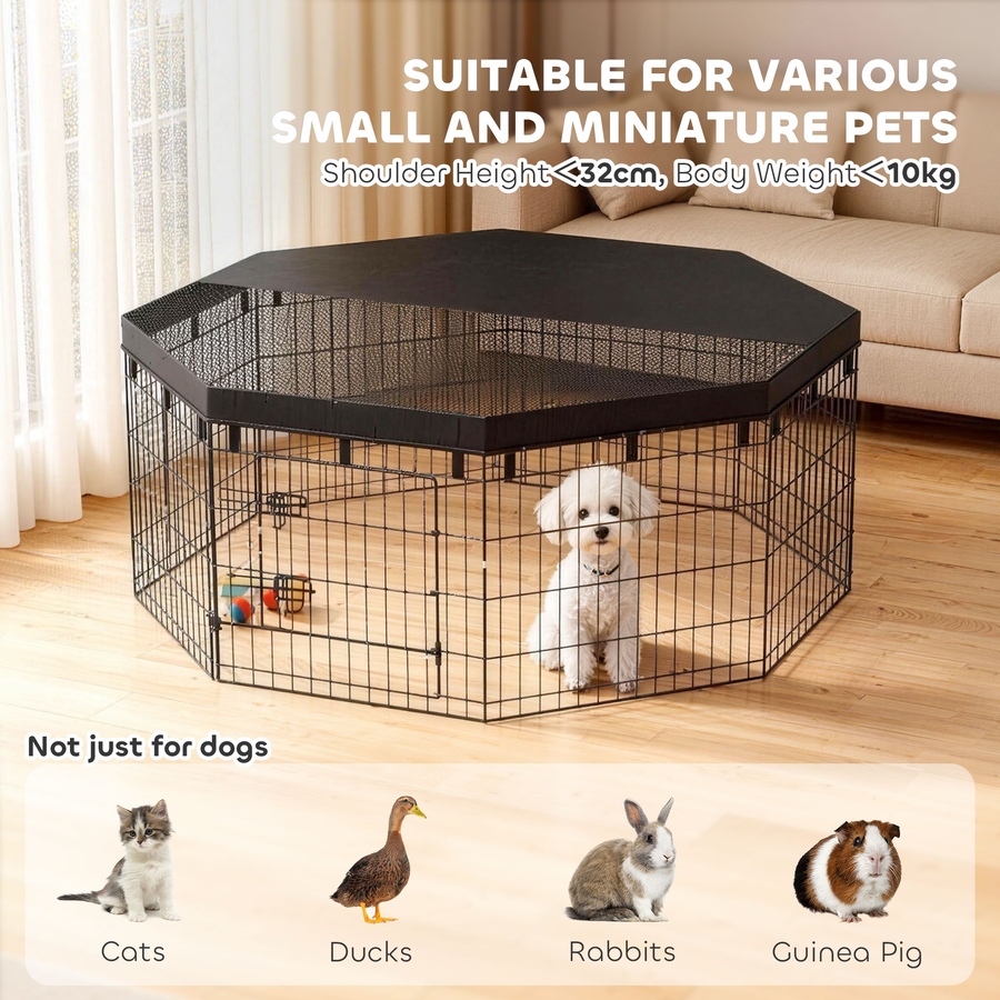 Image 981054_ALTMORE6.jpg, Product 981-054 / Price $85.99, PawHut 8 Panels Foldable Dog Playpen with Top Cover, 24" High from PawHut on TSC.ca's Home & Garden department
