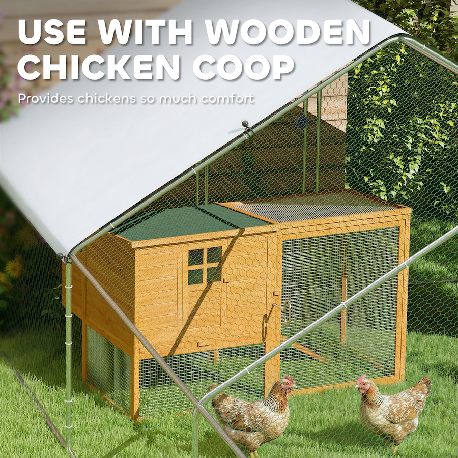 Image 981055_ALTMORE4.jpg, Product 981-055 / Price $559.99, PawHut Galvanized Large Chicken Coop Cage Walk-in Enclosure 39.4' x 9.8' x 6.4' from PawHut on TSC.ca's Home & Garden department