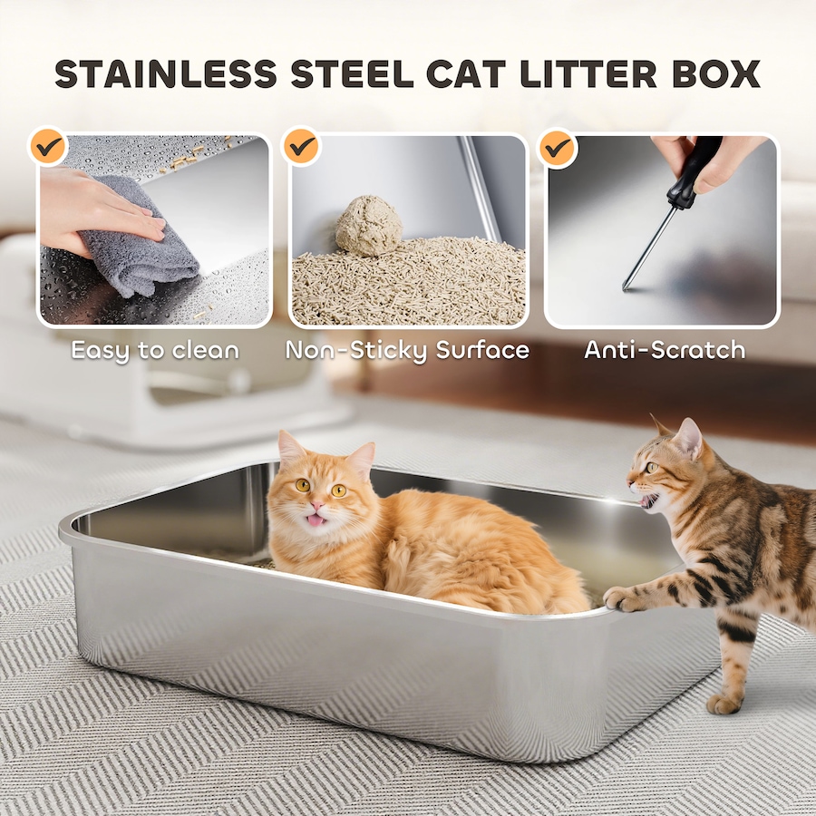Image 981056_ALTMORE3.jpg, Product 981-056 / Price $129.99, PawHut Cat Litter Box Easy-Clean Enclosure with Scoop & Flip Lid White from PawHut on TSC.ca's Home & Garden department