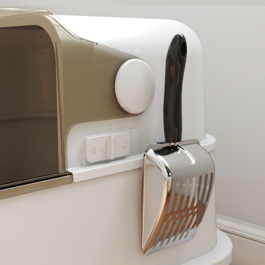 Image 981056_ALTMORE8.jpg, Product 981-056 / Price $129.99, PawHut Cat Litter Box Easy-Clean Enclosure with Scoop & Flip Lid White from PawHut on TSC.ca's Home & Garden department